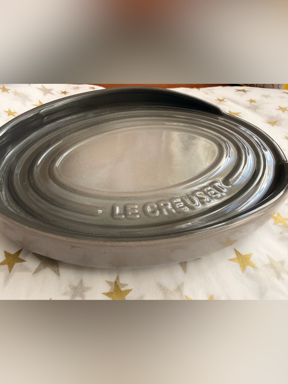 Le Creuset Gray Oval Stoneware Baker Lid